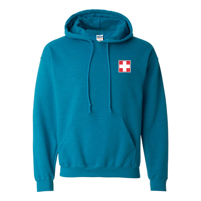 Men's  Switzerland National Football Soccer Team Gildan  Heavy Blend Hooded Sweatshirt