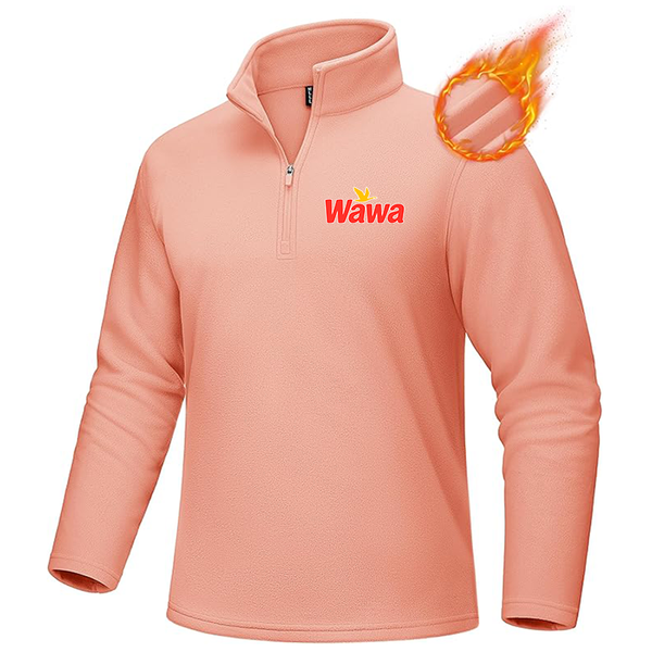 Men's  Wawa Gas Station MAGCOMSEN Men_s Quarter-Zip Pullover Polar Fleece Sweatshirt Stand Collar Long Sleeve Shirt for Men Thermal Winter Fall