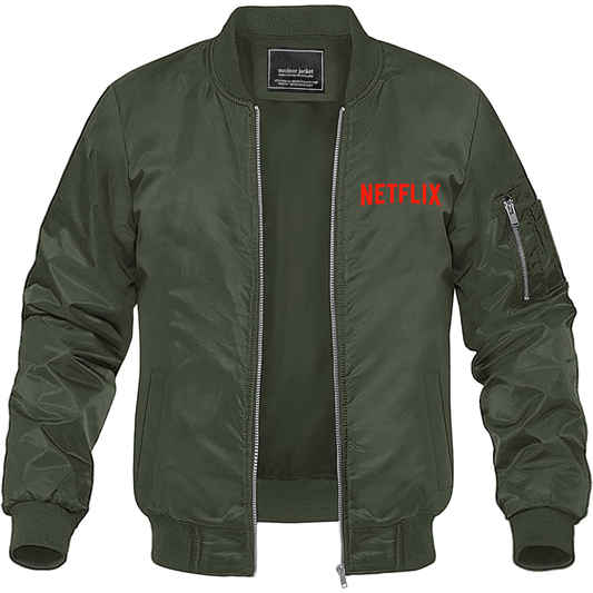 Men's Netflix Movie Show Lightweight Bomber Jacket Windbreaker Softshell Varsity Jacket Coat