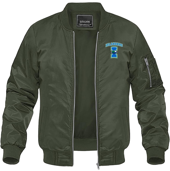 Men's  Texas AM CC Islanders  Lightweight Bomber Jacket Windbreaker Softshell Varsity Jacket Coat