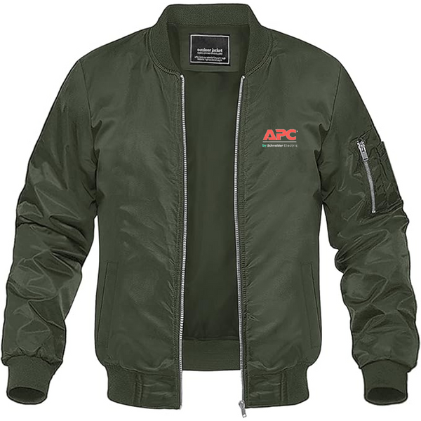 Men's APC Logo Lightweight Bomber Jacket Windbreaker Softshell Varsity Jacket Coat