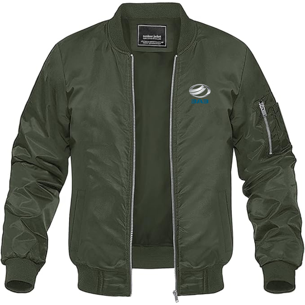 Men's ZAZ Logo Lightweight Bomber Jacket Windbreaker Softshell Varsity Jacket Coat
