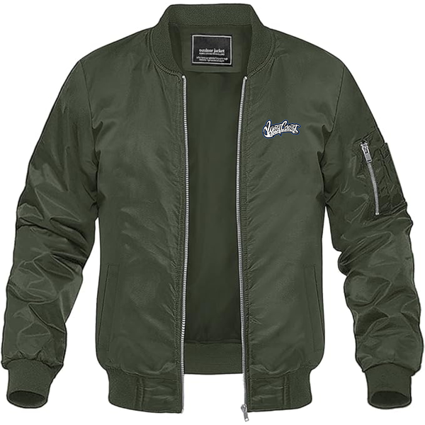 Men's West Coast Customs Logo Lightweight Bomber Jacket Windbreaker Softshell Varsity Jacket Coat