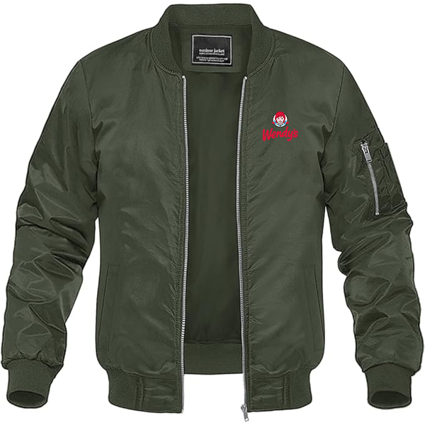 Men's  Wendy_s  Lightweight Bomber Jacket Windbreaker Softshell Varsity Jacket Coat