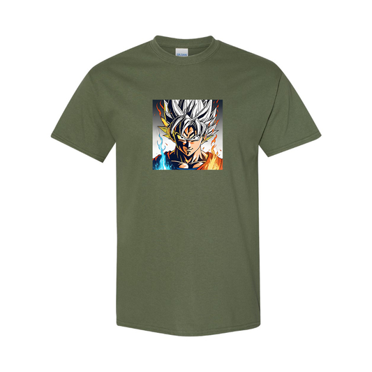 Men's Goku Fire Dragon Ball Z Cartoon Cotton T-Shirt