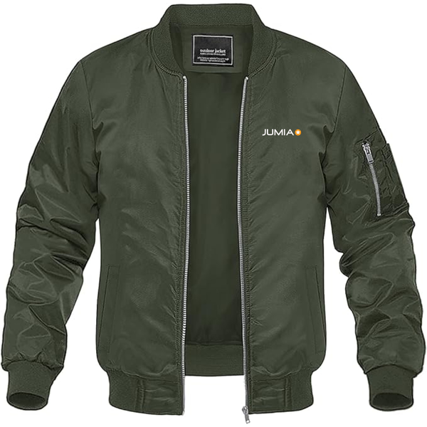 Men's Jumia Logo Lightweight Bomber Jacket Windbreaker Softshell Varsity Jacket Coat