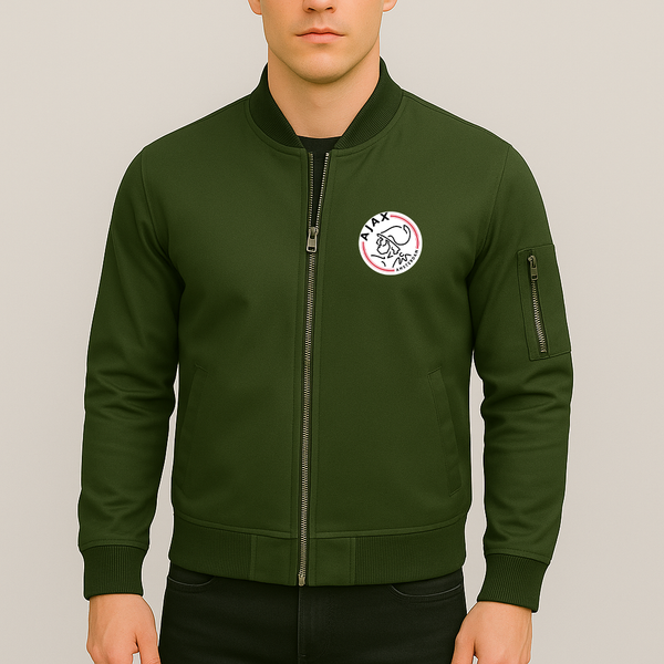 Men's Amsterdamsche FC Ajax Lightweight Bomber Jacket Windbreaker Softshell Varsity Jacket Coat