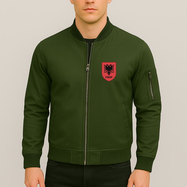 Men's Albania National Soccer Team Lightweight Bomber Jacket Windbreaker Softshell Varsity Jacket Coat