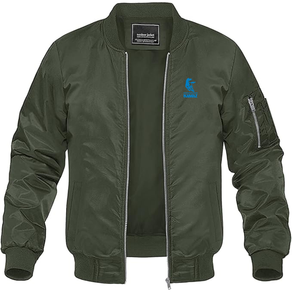 Men's KAMAZ Logo Lightweight Bomber Jacket Windbreaker Softshell Varsity Jacket Coat