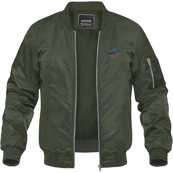 Men's  Wipro Logo Lightweight Bomber Jacket Windbreaker Softshell Varsity Jacket Coat