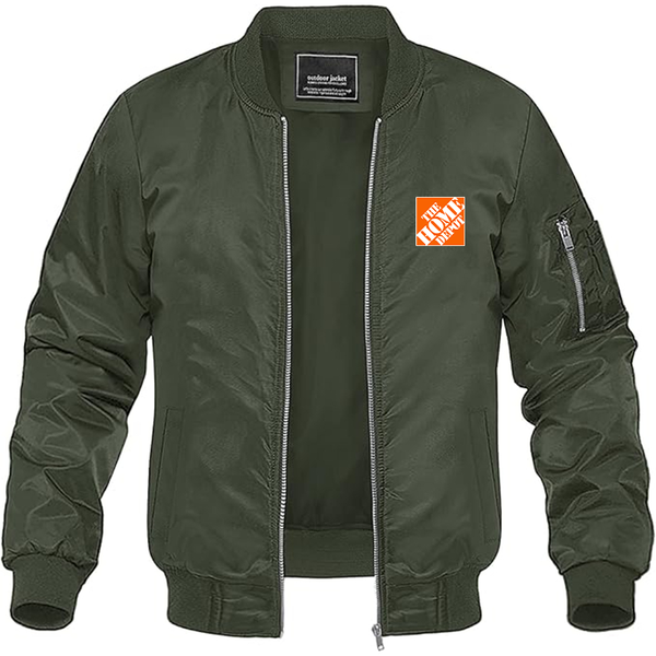 Men's The Home Depot Lightweight Bomber Jacket Windbreaker Softshell Varsity Jacket Coat