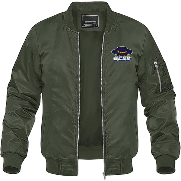 Men's UCSB Gauchos Lightweight Bomber Jacket Windbreaker Softshell Varsity Jacket Coat