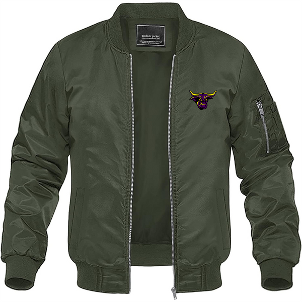 Men's  Minnesota State Mavericks Logo Lightweight Bomber Jacket Windbreaker Softshell Varsity Jacket Coat