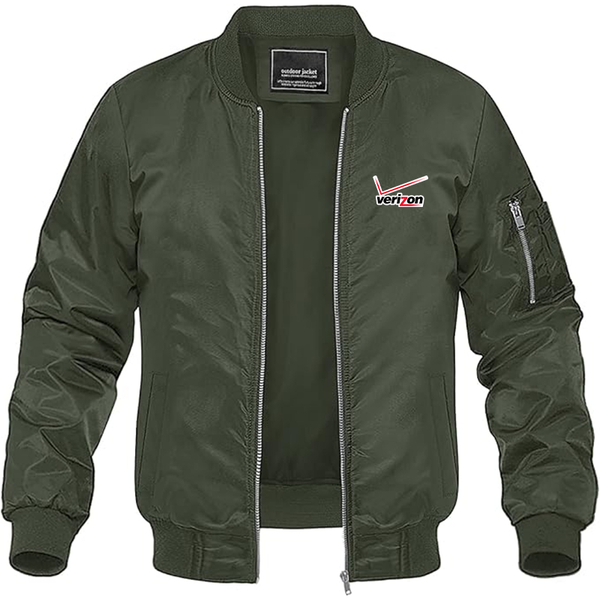 Men's Verizon Wireless Lightweight Bomber Jacket Windbreaker Softshell Varsity Jacket Coat