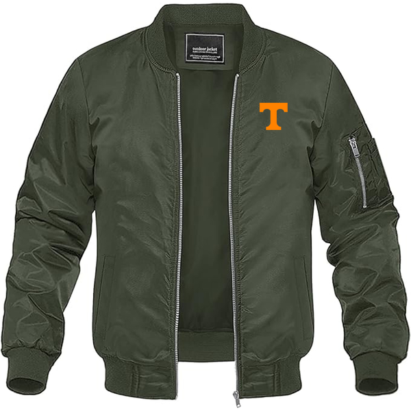 Men's Tennessee Volunteers Lightweight Bomber Jacket Windbreaker Softshell Varsity Jacket Coat