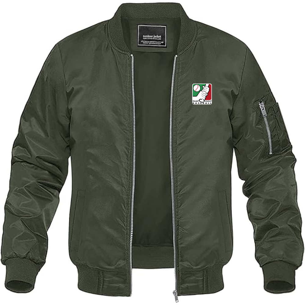 Men's Italian Baseball League Logo Lightweight Bomber Jacket