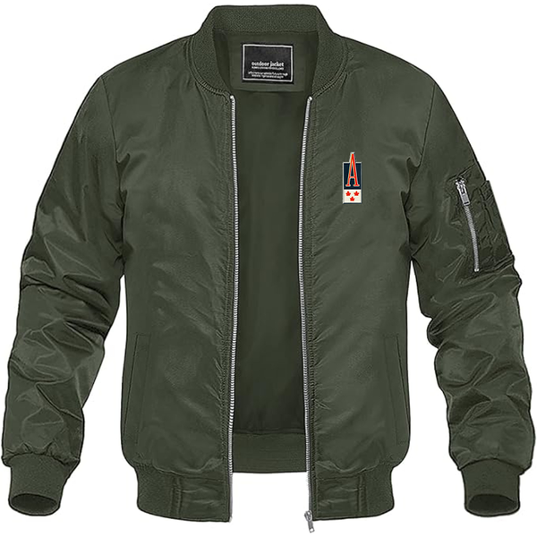 Men's  Acadian Logo Lightweight Bomber Jacket Windbreaker Softshell Varsity Jacket Coat