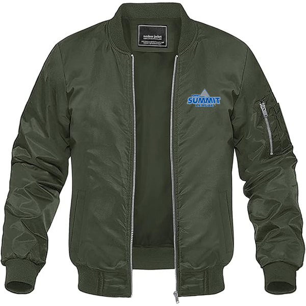 Men's The Summit League Lightweight Bomber Jacket Windbreaker Softshell Varsity Jacket Coat