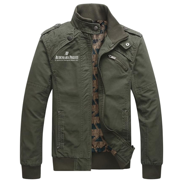 Men's  Audemars-Piguet Dwar Casual Washed Cotton Military Outdoor Jackets with Shoulder Straps