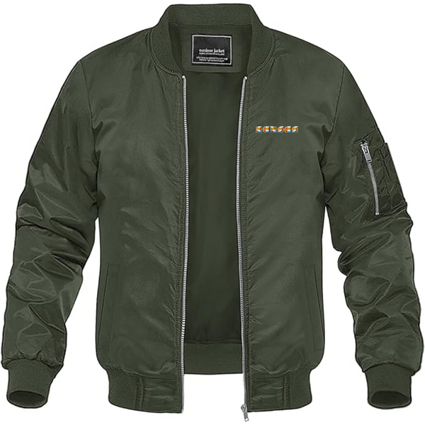 Men's Kansas Lightweight Bomber Jacket Windbreaker Softshell Varsity Jacket Coat