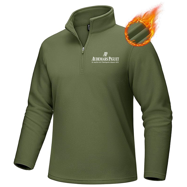 Men's Audemars-Piguet MAGCOMSEN Men_s Quarter-Zip Pullover Polar Fleece Sweatshirt Stand Collar Long Sleeve Shirt for Men Thermal Winter Fall
