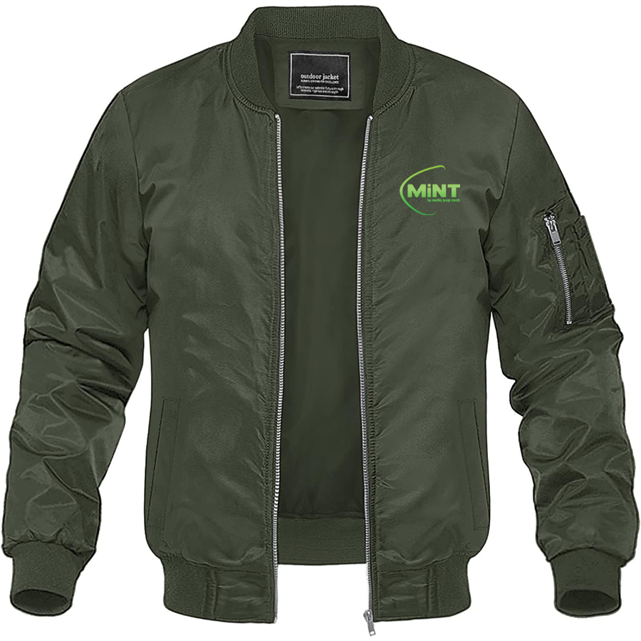 Men's Mint Radio Logo Lightweight Bomber Jacket