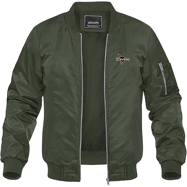Men's Doritos Logo Lightweight Bomber Jacket Windbreaker Softshell Varsity Jacket Coat
