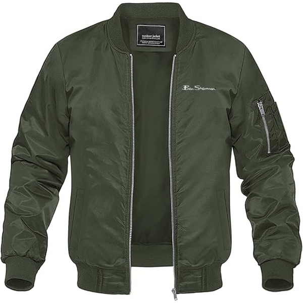 Men's Ben Sherman Lightweight Bomber Jacket Windbreaker Softshell Varsity Jacket Coat