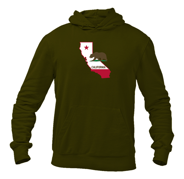 Men's California Bear Map Softstyle Midweight Hooded Sweatshirt
