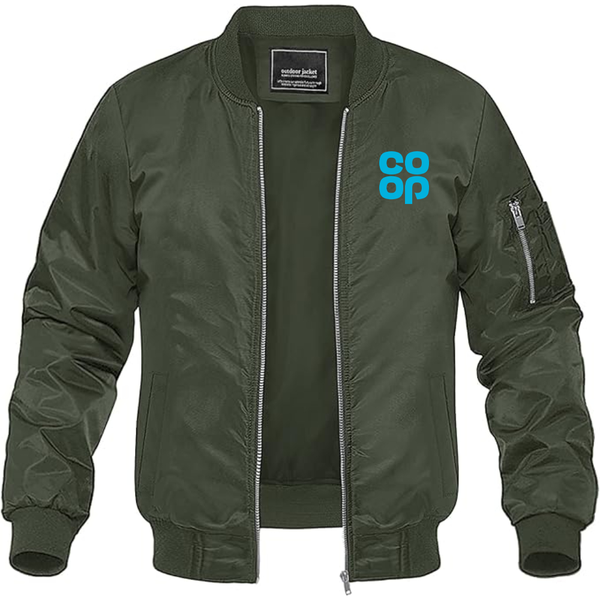 Men's CoOp Lightweight Bomber Jacket Windbreaker Softshell Varsity Jacket Coat