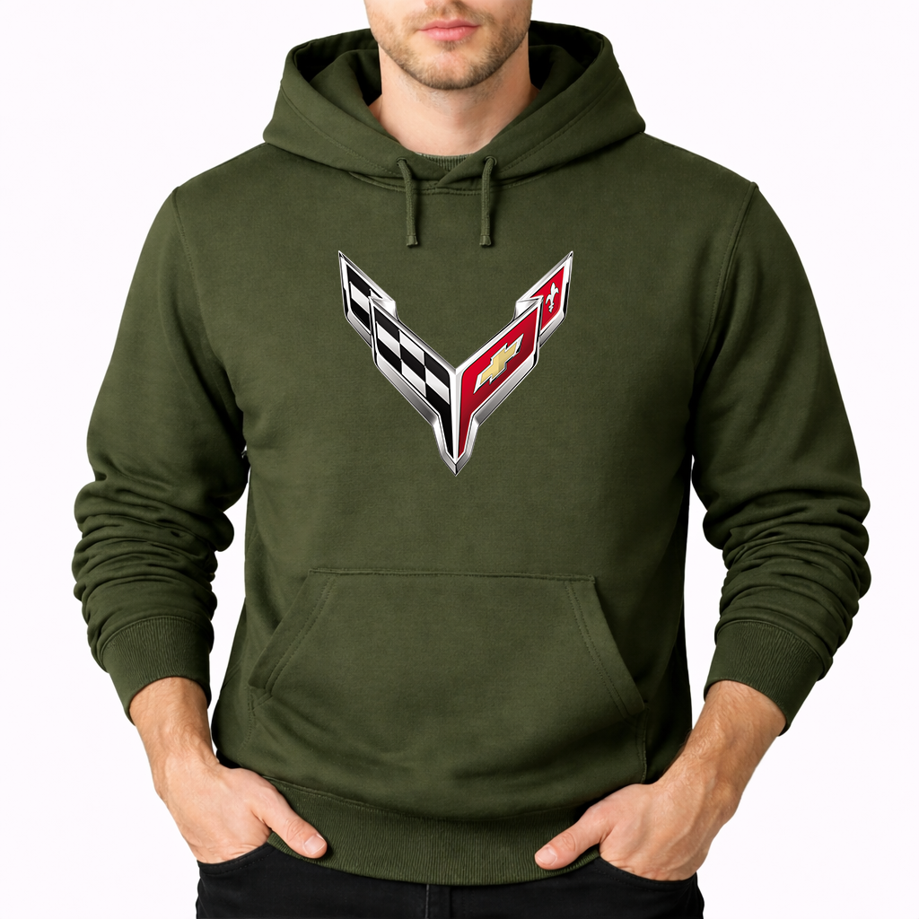 Men's  Chevrolet Corvette Car Pullover Hoodie