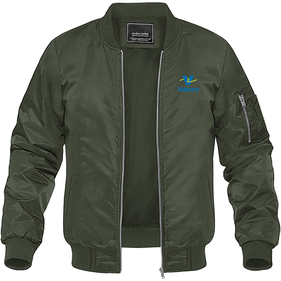 Men's Valero Gas Station Logo Lightweight Bomber Jacket