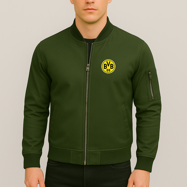Men's Borussia Dortmund BVB FC Lightweight Bomber Jacket Windbreaker Softshell Varsity Jacket Coat