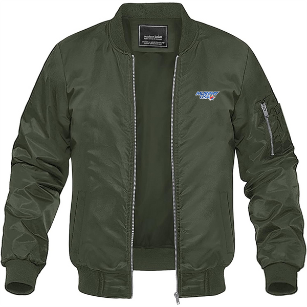 Men's Murphy USA  Logo Lightweight Bomber Jacket Windbreaker Softshell Varsity Jacket Coat