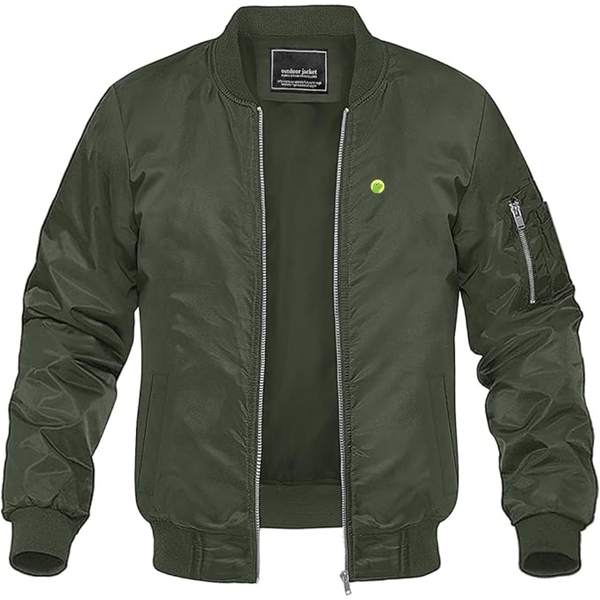 Men's CoinGecko Logo Lightweight Bomber Jacket Windbreaker Softshell Varsity Jacket Coat