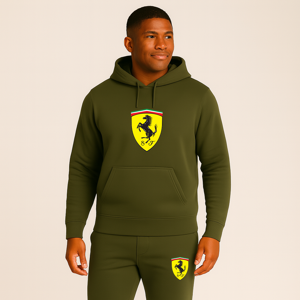 Men’s Ferrari Motorsport Car Hoodie Joggers Set