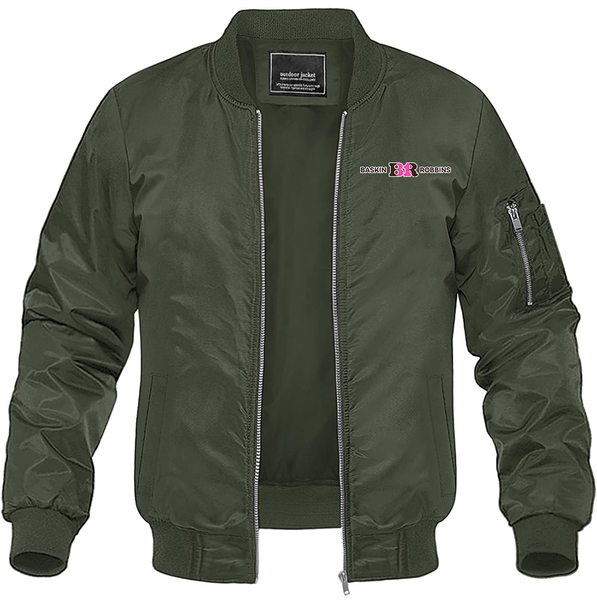 Men's Baskin-Rоbbins Lightweight Bomber Jacket Windbreaker Softshell Varsity Jacket Coat