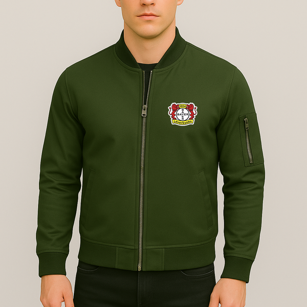 Men's Bayer Leverkusen FC Lightweight Bomber Jacket Windbreaker Softshell Varsity Jacket Coat