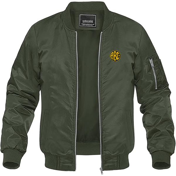 Men's  ABC Motors Logo Lightweight Bomber Jacket Windbreaker Softshell Varsity Jacket Coat