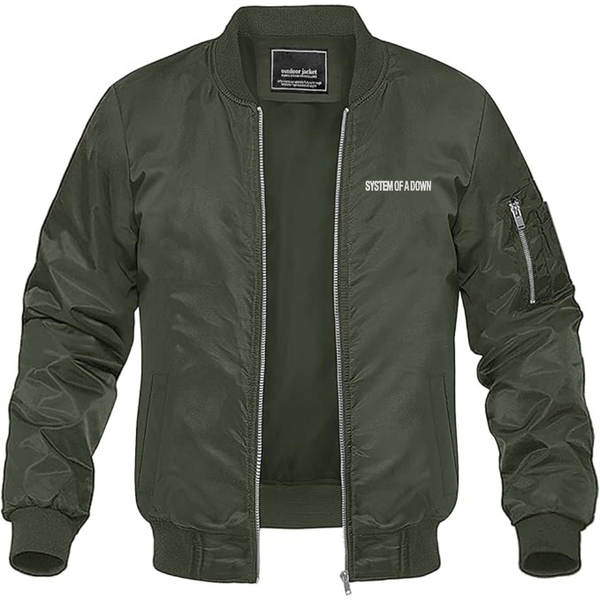 Men's System Of A Down Lightweight Bomber Jacket Windbreaker Softshell Varsity Jacket Coat