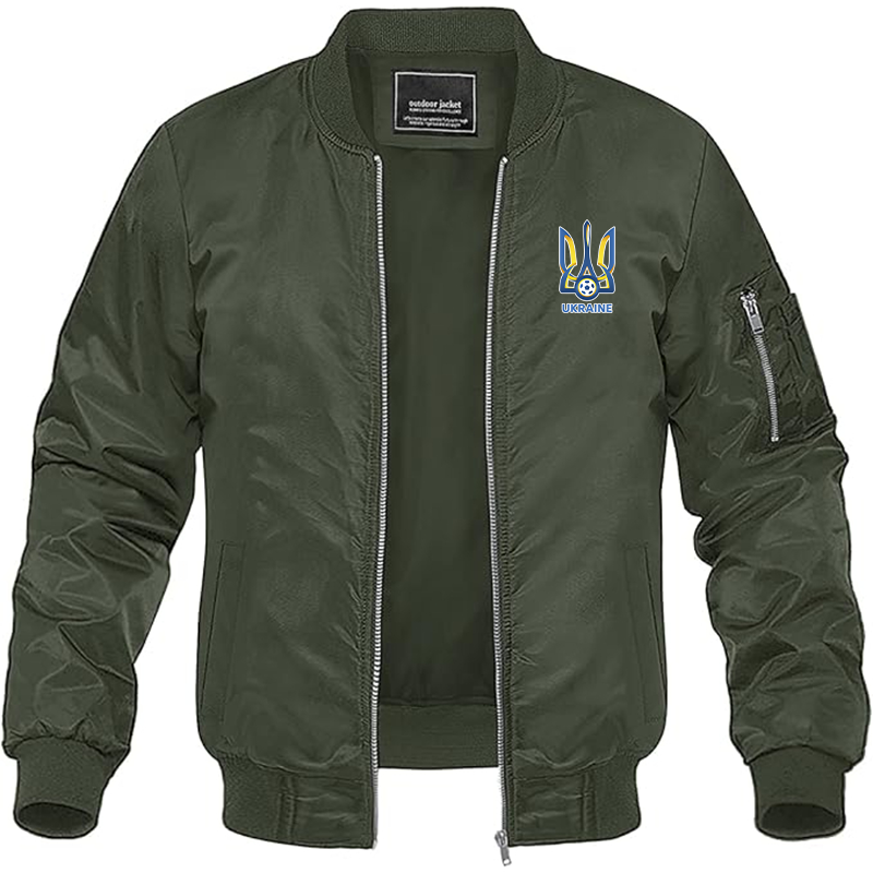 Men's Ukraine National Football Soccer Team Lightweight Bomber Jacket