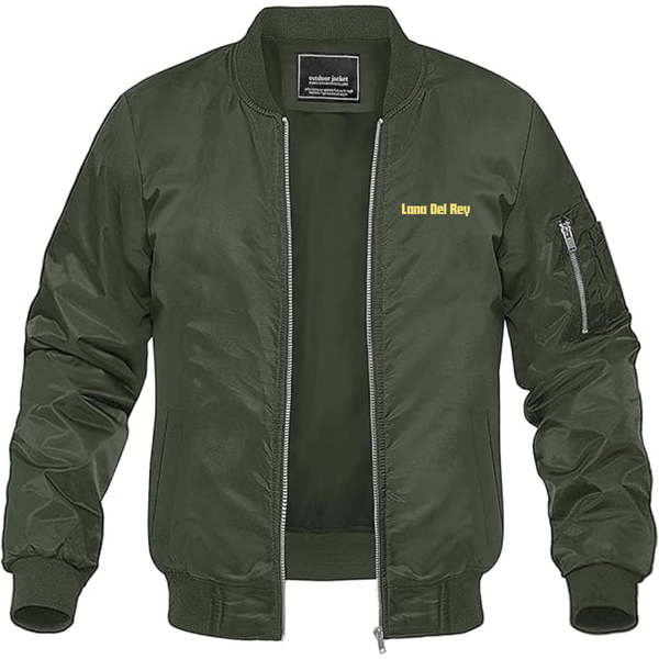 Men's Lana Del Rey  Logo Lightweight Bomber Jacket Windbreaker Softshell Varsity Jacket Coat