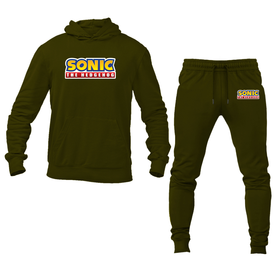 Men's Sonic The Hedgehog Cartoon Hoodie Joggers Set