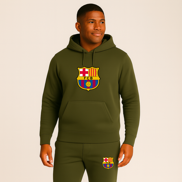Men's F.C. Barcelona Soccer Logo Hoodie Joggers Set