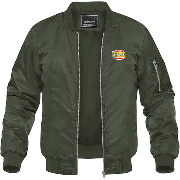Men's  Peek A Blocks  Lightweight Bomber Jacket Windbreaker Softshell Varsity Jacket Coat
