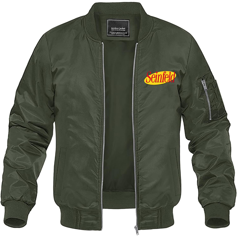 Men's Seinfeld Sitcom Show Lightweight Bomber Jacket Windbreaker Softshell Varsity Jacket Coat