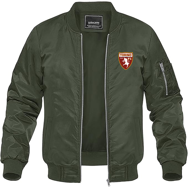Men's Torino Soccer   Lightweight Bomber Jacket Windbreaker Softshell Varsity Jacket Coat