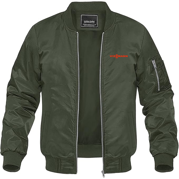 Men's Viessmann Logo Lightweight Bomber Jacket Windbreaker Softshell Varsity Jacket Coat