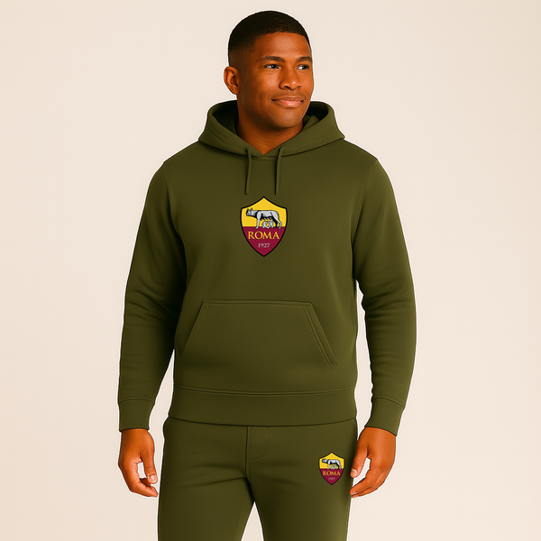 Men's AS Roma FC Logo Hoodie Joggers Set