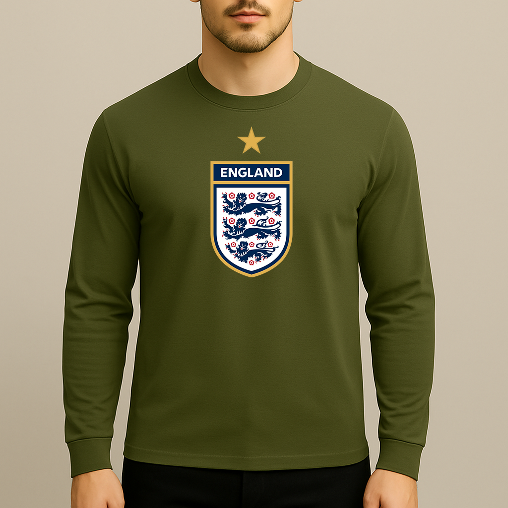 Men's England National Soccer Team Long Sleeve T-Shirt